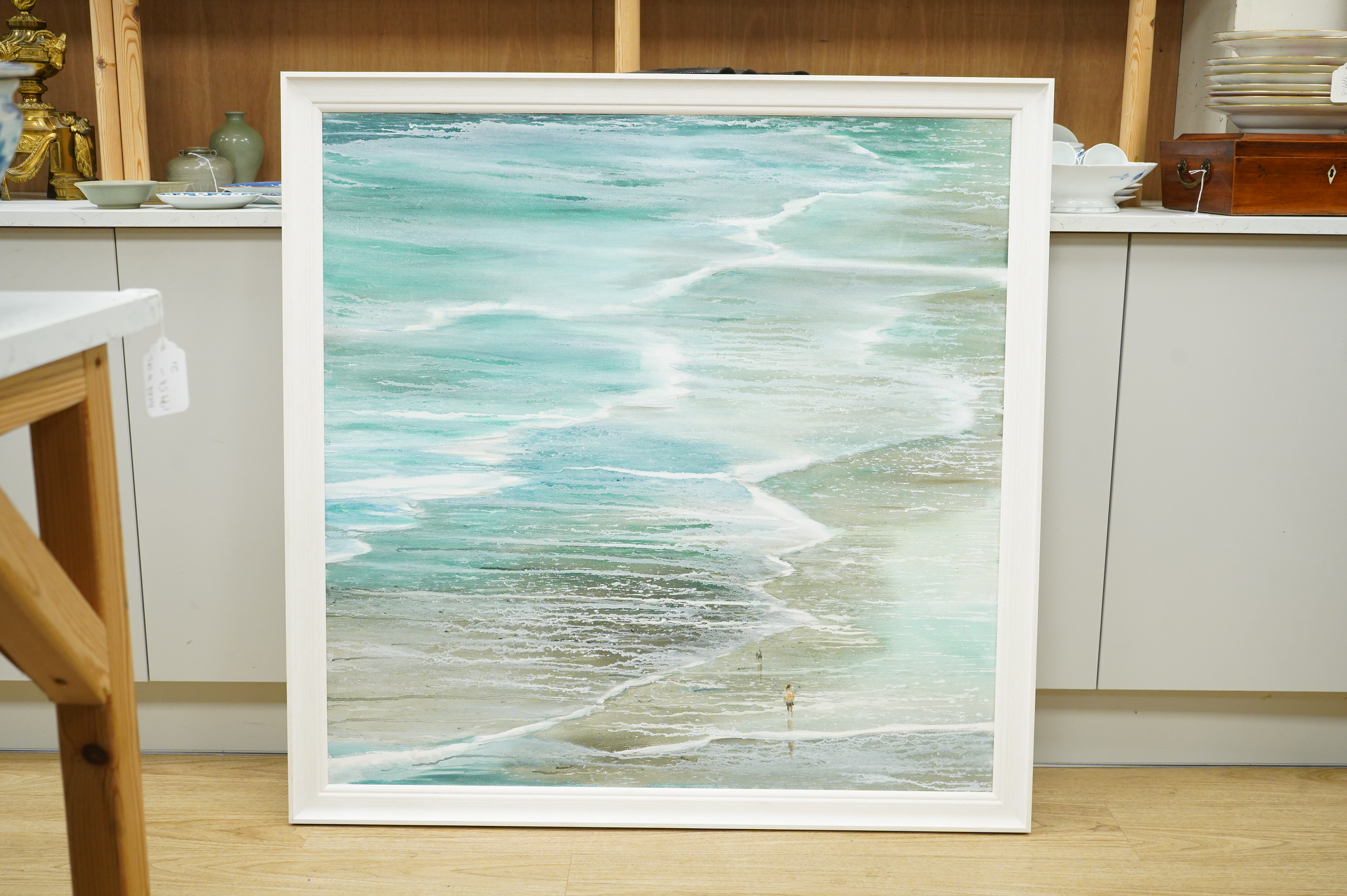 After Wendy Parkyn (contemporary), 'Incoming Tide', decorative print on canvas, 98 x 98cm